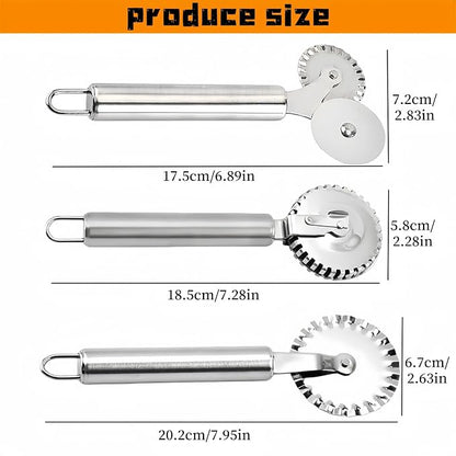 3 PCS Stainless Steel Pastry Wheel Cutter, Ravioli Cutter, Pizza Cutter Wheel - Image 3