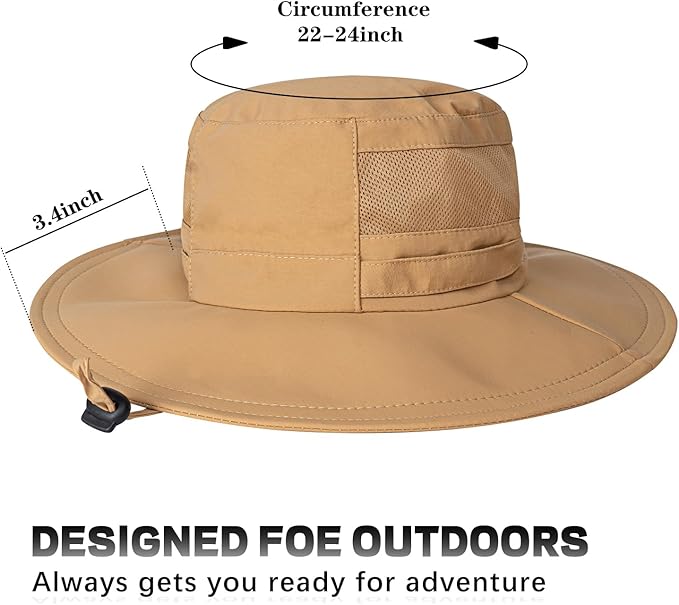 Sun Hat for Men/Women, UPF 50+ Fishing Hat,Waterproof Wide Brim Bucket Hat Foldable Boonie Hat for Hiking Garden Safari Beach