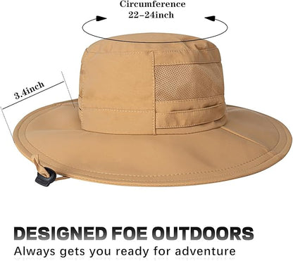 Sun Hat for Men/Women, UPF 50+ Fishing Hat,Waterproof Wide Brim Bucket Hat Foldable Boonie Hat for Hiking Garden Safari Beach