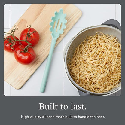 Tovolo Pasta Claw Spaghetti Spoon Scoop Aqua Seafoam Green Silicone Pasta Spoon - Image 4