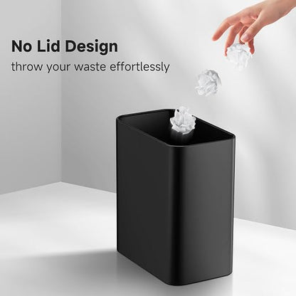 TIPGO Small Metal Trash Can, 2.1 Gallon Slim Trash Can - Image 4