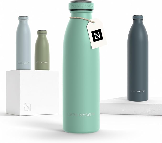 LARS NYSØM Stainless Steel Insulated Water Bottle 12oz 17oz 25oz 34oz 51oz | by LN