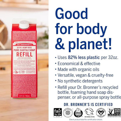 Dr. Bronner's Magic Soap-Pure-Castile Liquid Soap Refill-Regenerative Organic - Image 5