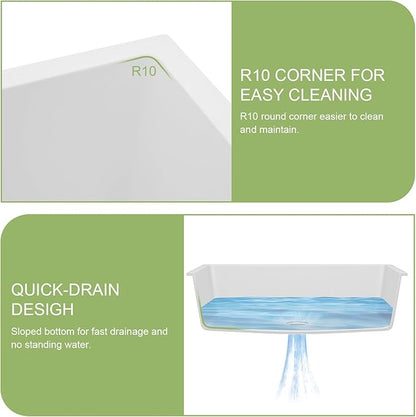 33 Granite Composite Kitchen Sink - Donsdey 33×19 Inch Undermount Kitchen Sink White Granite Quartz Composite Under Counter Single Bowl Sink Basin