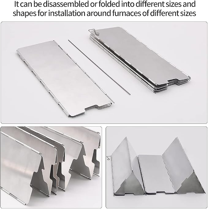 Stove Windscreen, 12 Plates Aluminum Stove Windshield - Image 6