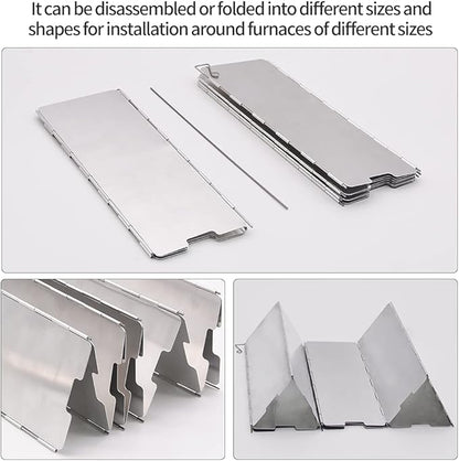 10 Plates Stove Windscreen, Aluminum Stove Windshield - Image 4