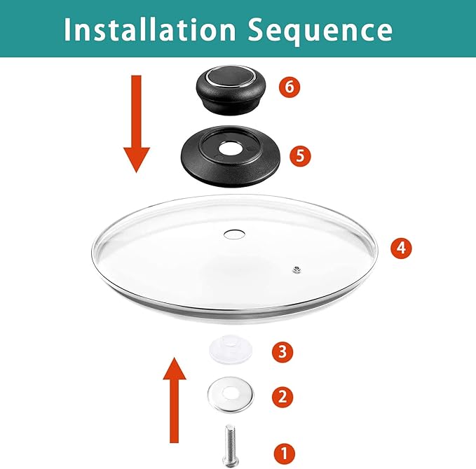 13 Inch Pan Lid Tempered Glass Pot Lid Replacement Pan Cover - Image 3