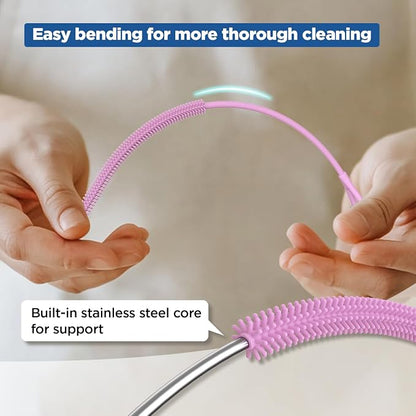 YOTIME Silicone Straw Cleaner Brush, Non-slip Handle Soft and Bendable - Image 4
