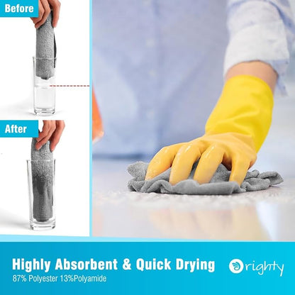 Orighty Grey Microfiber Cleaning Cloth, 50 Pack Highly Absorbent Cleaning - Image 3