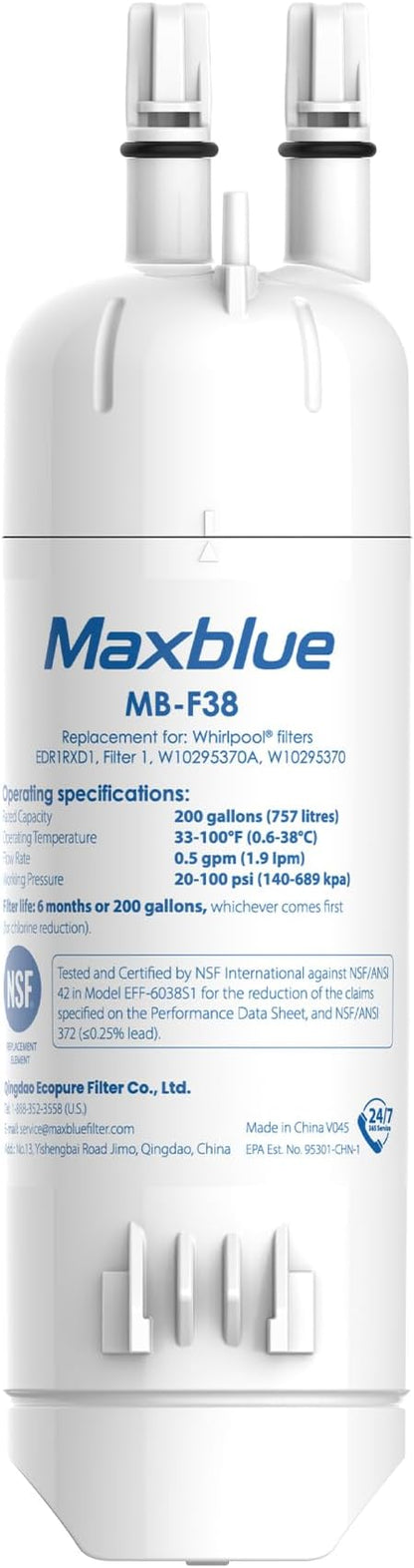 Maxblue MB-F38 Replacement for W10295370A, Everydrop® Filter 1, Kenmore® 46-9081 by Maxblue