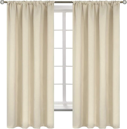 BGment Beige Blackout Curtains 63 Inches Length by BGment