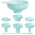 Wide Mouth Kitchen Funnel, Food Grade Plastic Cooking Canning Funnel with 4 Sizes Spouts for Filling Wide and Regular Mason Jars, Spray Dropper Oil Bottle Jug Spices Shampoo Sauce