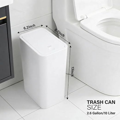 Compact Push-in Trash Can with Lid - Image 3