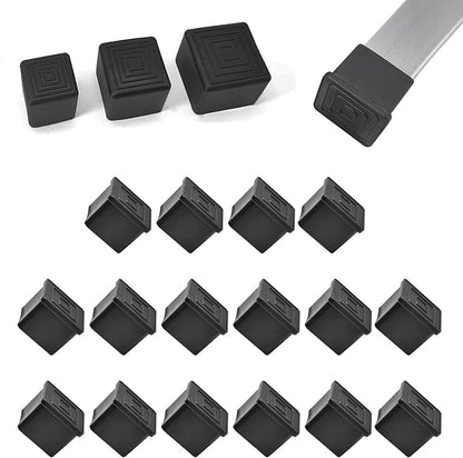 16 Pcs 2" x 2" Square Rubber Chair Leg Caps, PVC Table Leg Covers, Flexible & by BOPOREAE