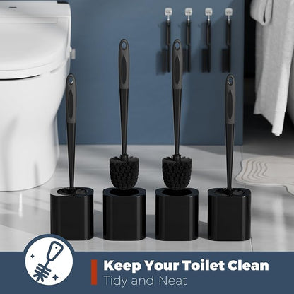 Toilet Brush, 4 Pack Toilet Brush and Holder Set Bathroom Accessories, Toilet - Image 4