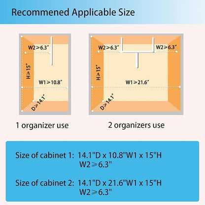 TATAANTY Under Sink Organizer 2 Pack, 2 Tier Metal Under the Sink Storage - Image 8