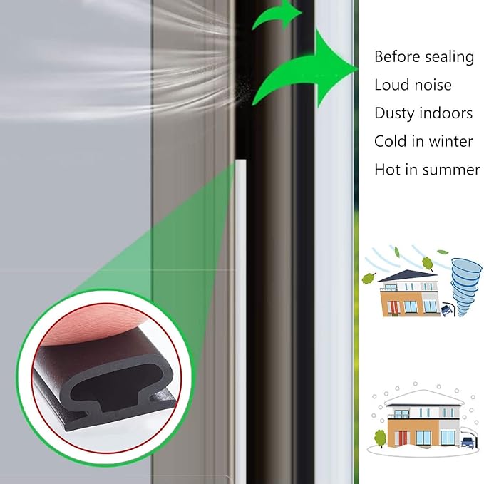 Brown Rubber Weather Stripping Door Seal Strip, D Shape Door Rubber Weather - Image 3