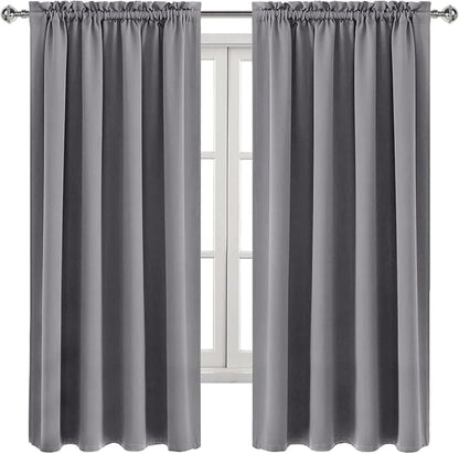 DWCN Grey Room Darkening Blackout Curtains - Image 9