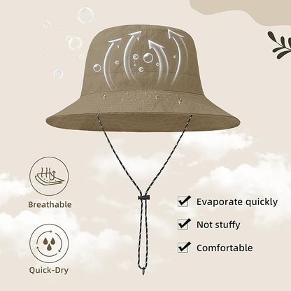Durio Waterproof Bucket Hats for Woman UPF 50+ Sun Hat UV Protection Packable Rain Hats for Women Lightweight Hiking Hat