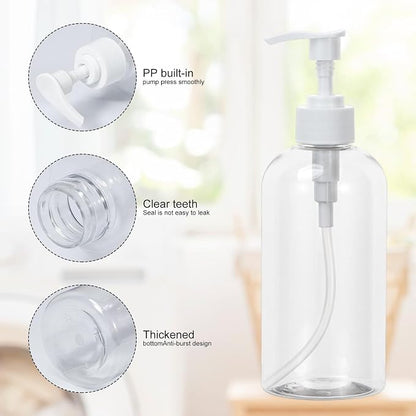 Yebeauty Plastic Pump Bottle, 3 Pack 13.5oz/400ml Stylish Shampoo Bottles - Image 3