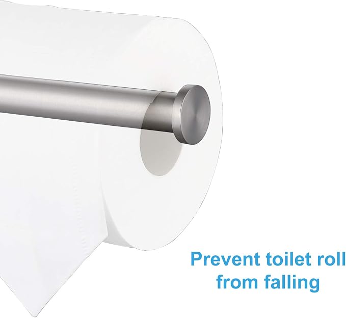 TASTOS Brushed Nickel Toilet Paper Holder SUS304 Stainless Steel, Modern Round - Image 6