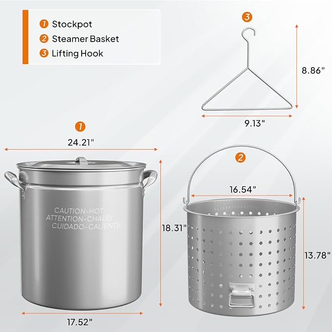 ROVSUN 82-Quart Stainless Steel Turkey Fryer & Seafood Boil Pot - Image 6