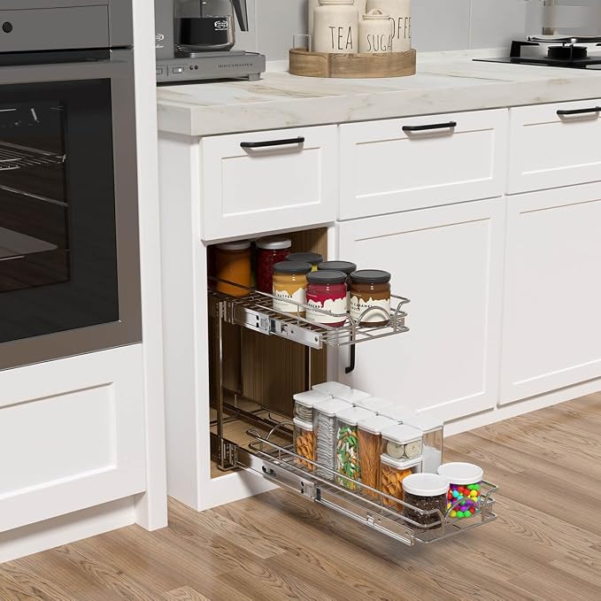 OCG 2 Tier Pull Out Cabinet Organizer, Pull Out Drawers - Image 3
