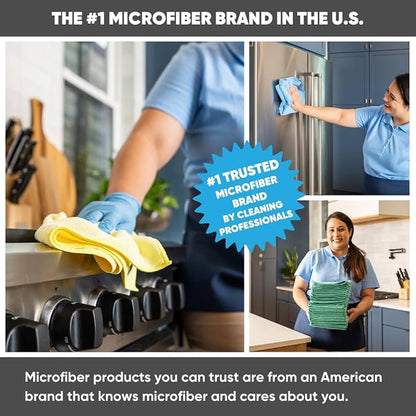 MW Pro Microfiber Cleaning Cloth | Brown | 12 Pack | 16” x 16” | Coffee - Image 7