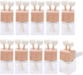 10 Pack,8ml Matte Glass Car Air Freshener Perfume Clip Diffuser,Empty Essential Oil Perfume Vials Diffuser Vent Outlet,Thick Glass Ornament With Wooden Caps,FREE Funnel,Dropper