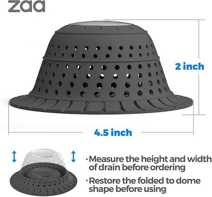 zaa Bathtub Drain Hair Catcher, 2 Pack Silicone Collapsible Bathtub Drain Cover - Image 5