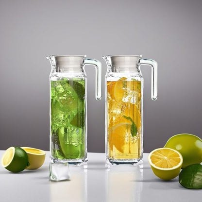 Glass Pitcher with Lid – Set of 2 34Oz Glass Water Pitcher – Cold Water Carafe - Image 5
