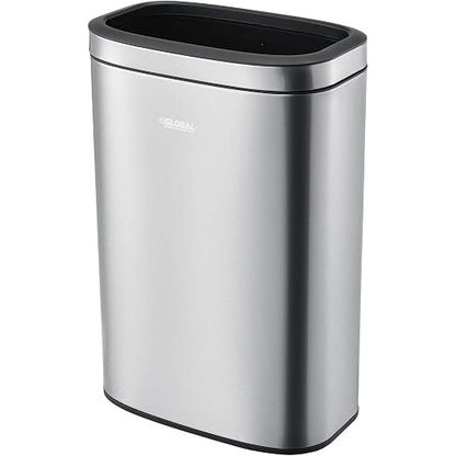 Global Industrial 10-1/2 Gallon Stainless Steel Slim Open Top Receptacle - Image 3