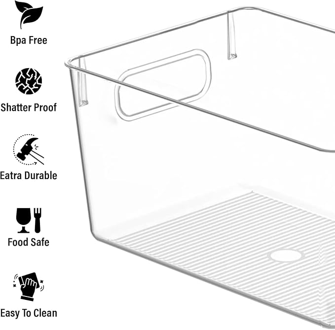 Clear Plastic Storage Bins, Pantry Organizers and Storage Containers Fridge - Image 5