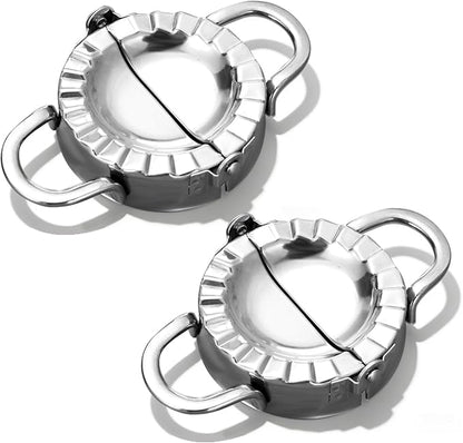 Stainless Steel Dumpling Ravioli Maker Press, 2 Pack Pierogi Mold by Drincarier