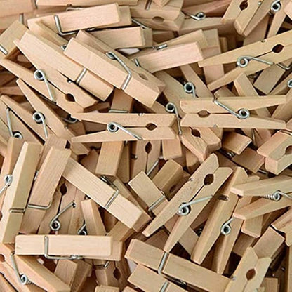 50pcs Small Wood Clothes Pins Pegs Strong Hangers Picture Display Art Craft - Image 3