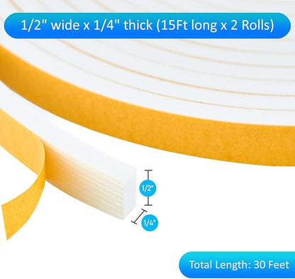 High Density Foam Weather Stripping Door Seal Strip Insulation Tape Roll - Image 2