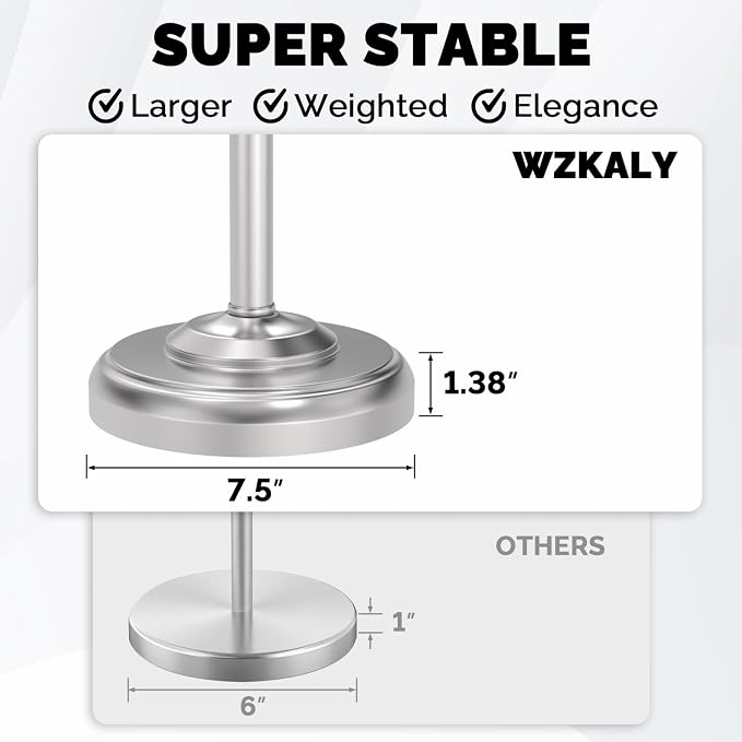 Toilet Paper Holder Stand, Brushed Nickel Toilet Paper Holder Free Standing - Image 5