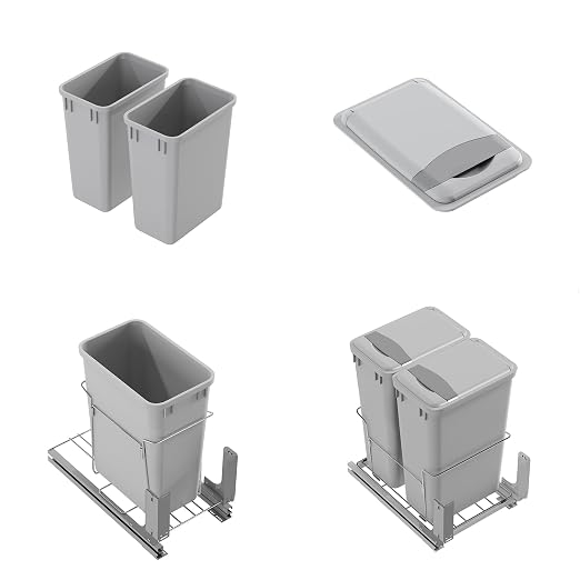 Dowell 2 Pack Wastebasket Trash Can Container, Plastic Garbage Bin, - Image 8
