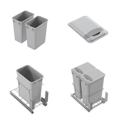 Dowell 2 Pack Wastebasket Trash Can Container, Plastic Garbage Bin, - Image 6