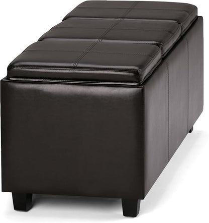 SIMPLIHOME Avalon 42 inch Wide Contemporary Rectangle Storage Ottoman in - Image 10