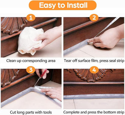 28.9 Ft Weather Stripping Door Seal Strip Tape, Silicone Door Draft Stopper - Image 6