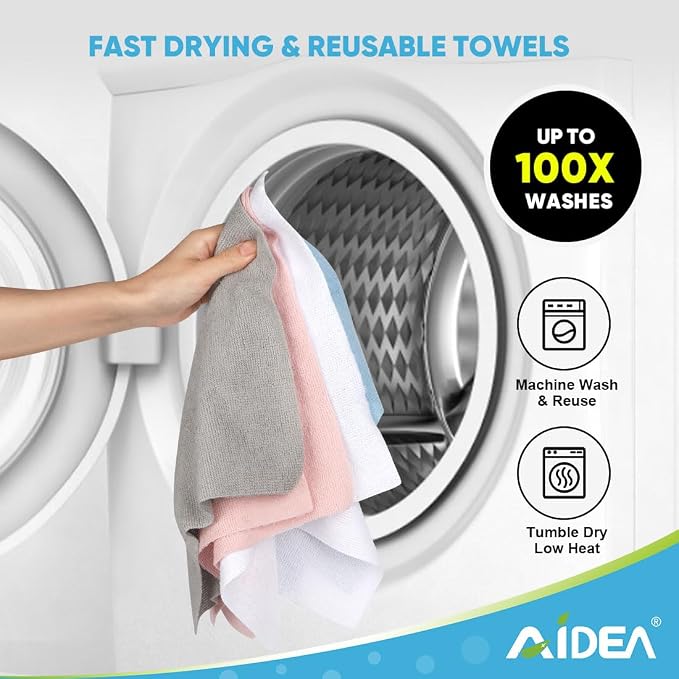 AIDEA Microfiber Cleaning Cloth Roll, Reusable Tear Away Paper Towels, - Image 6