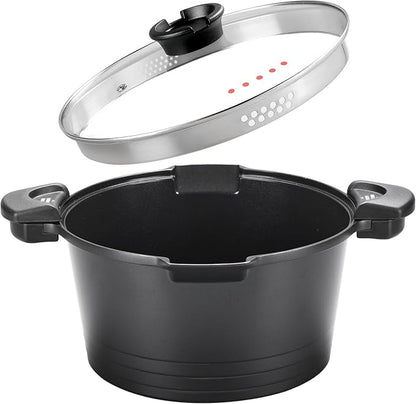 8.5qt Pasta Pot with Strainer Lid, Cast Aluminum Stockpot Multipot, Nonstick - Image 8