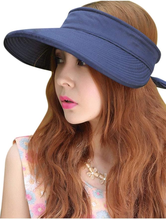 HINDAWI Sun Hats for Women with UV Protection Wide Brim Sun Hat Visor Summer Beach Outdoor Foldable Womens Cap