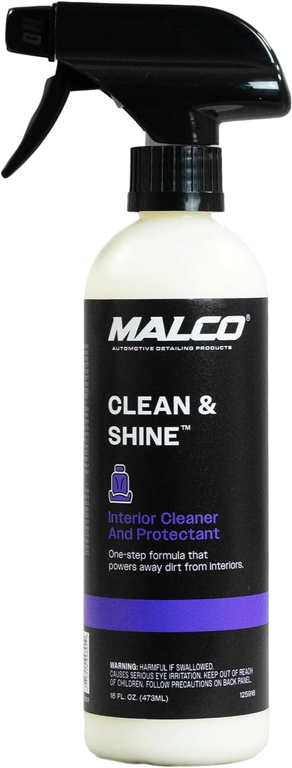 Malco Clean & Shine Interior Car Cleaner and Dressing – Restore Leather by MalcoProductsInc