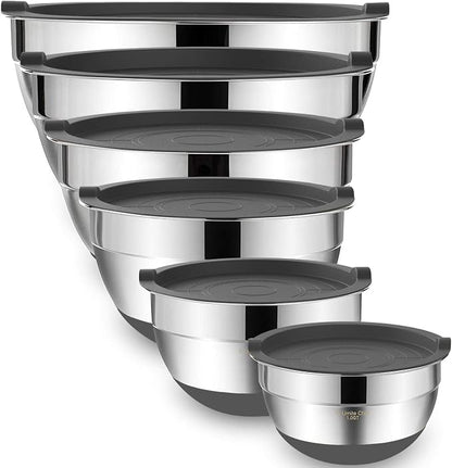 Umite Chef Mixing Bowls with Airtight Lids，6 piece Stainless Steel Metal by UmiteChef