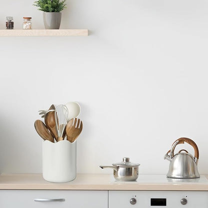 Ceramic Utensil Holder for Kitchen Counter, 6.2" Large Kitchen Utensil Holder - Image 3