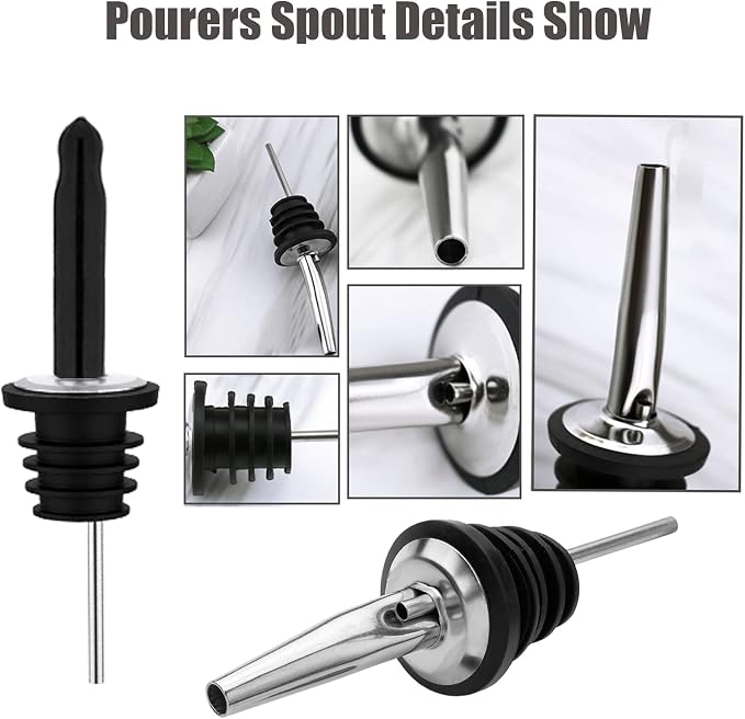 Pafusen 6 Pack Liquor Bottle Pourers, Liquor Pour Spout - Image 8