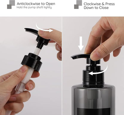 Refillable Shampoo Bottles, Segbeauty 16.9oz Shampoo Dispenser, Labeled Grey - Image 5