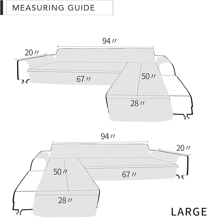 Easy-Going Sofa Slipcover L Shape Sofa Cover Sectional Couch Cover Chaise - Image 6